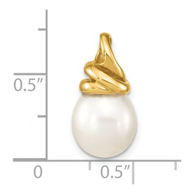 14K Yellow Gold Freshwater Cultured Pearl Slide Pendant – view 3