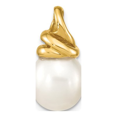 14K Yellow Gold Freshwater Cultured Pearl Slide Pendant