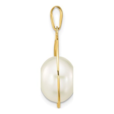 14K Yellow Gold Freshwater Cultured Pearl Teardrop Pendant – view 2