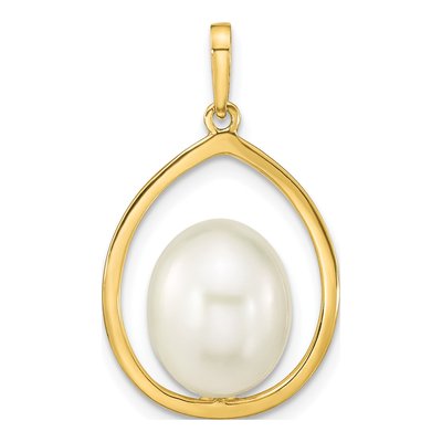 14K Yellow Gold Freshwater Cultured Pearl Teardrop Pendant