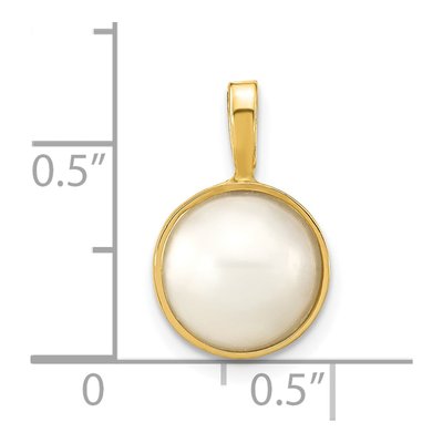 14K Yellow Gold Akoya Cultured Pearl Mabe Pendant – view 3
