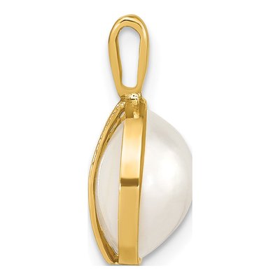 14K Yellow Gold Akoya Cultured Pearl Mabe Pendant – view 2
