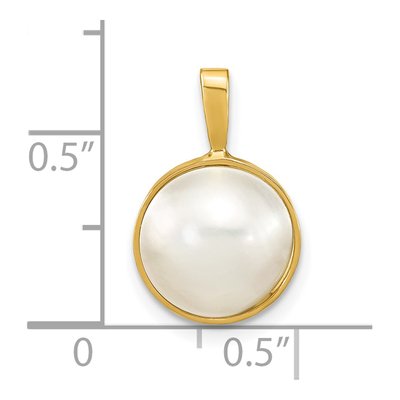 14K Yellow Gold Akoya Cultured Pearl Mabe Pendant – view 3