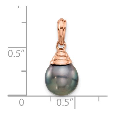 14K Rose Gold Black Tahitian Cultured Pearl Pendant – view 4