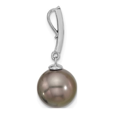14K White Gold Tahitian Pearl & Diamond Slide – view 2