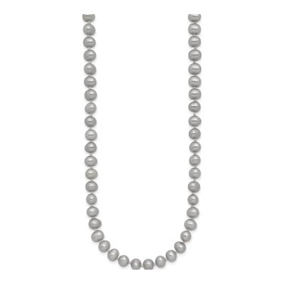14K Yellow Gold Grey Freshwater Cultured Pearl Necklace – view 2