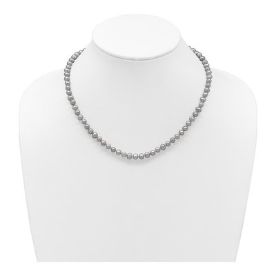 14K Yellow Gold Grey Freshwater Cultured Pearl Necklace – view 3