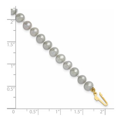 14K Yellow Gold Grey Freshwater Cultured Pearl Bracelet – view 5