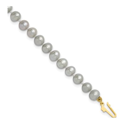 14K Yellow Gold Grey Freshwater Cultured Pearl Bracelet