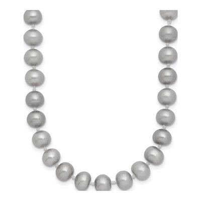 14K Yellow Gold Grey Freshwater Cultured Pearl Necklace