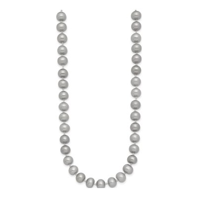 14K Yellow Gold Grey Freshwater Cultured Pearl Necklace – view 2