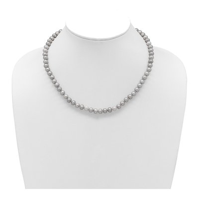 14K Yellow Gold Grey Freshwater Cultured Pearl Necklace – view 3