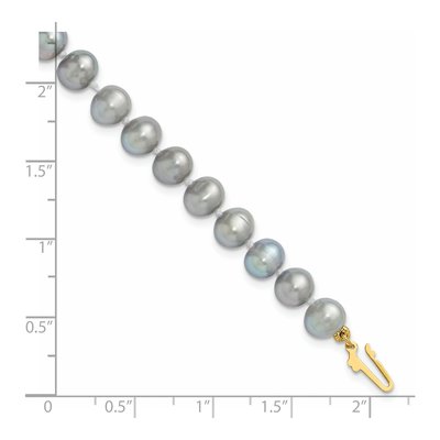 14K Yellow Gold Grey Freshwater Cultured Pearl Bracelet – view 5