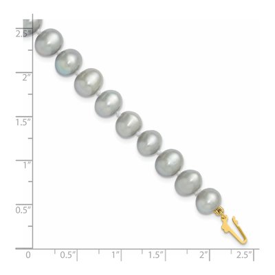14K Yellow Gold Grey Freshwater Cultured Pearl Bracelet – view 5