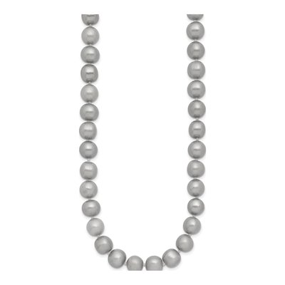 14K Yellow Gold Grey Freshwater Cultured Pearl Necklace – view 2