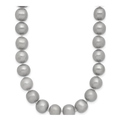 14K Yellow Gold Grey Freshwater Cultured Pearl Necklace