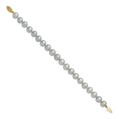 14K Yellow Gold Grey Freshwater Cultured Pearl Bracelet – view 2
