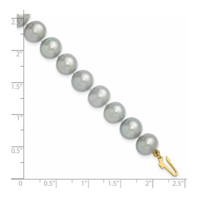 14K Yellow Gold Grey Freshwater Cultured Pearl Bracelet – view 5