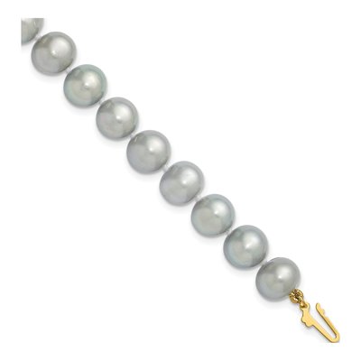 14K Yellow Gold Grey Freshwater Cultured Pearl Bracelet