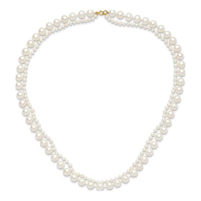 14K Yellow Gold Freshwater Cultured Pearl Two-Strand Necklace – view 3