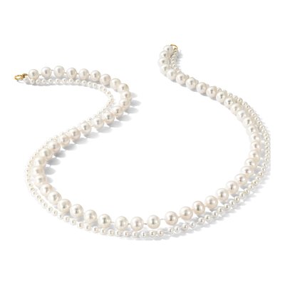 14K Yellow Gold Freshwater Cultured Pearl Two-Strand Necklace – view 5