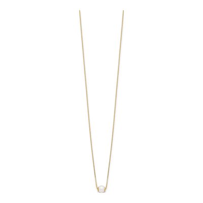 14K Yellow Gold Freshwater Cultured Pearl Round Necklace – view 2