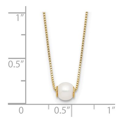 14K Yellow Gold Freshwater Cultured Pearl Round Necklace – view 4