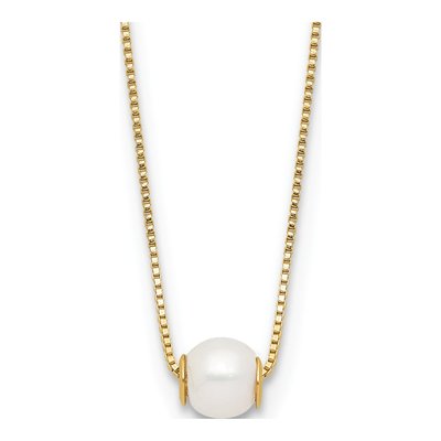 14K Yellow Gold Freshwater Cultured Pearl Round Necklace