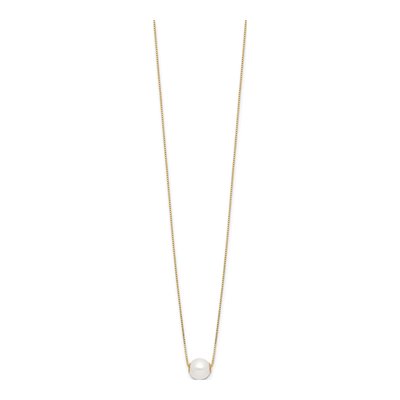 14K Yellow Gold Freshwater Cultured Pearl Round Necklace – view 2
