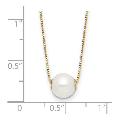 14K Yellow Gold Freshwater Cultured Pearl Round Necklace – view 4