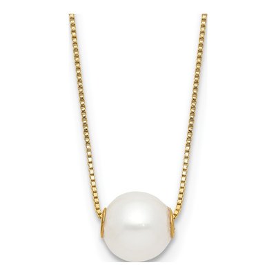 14K Yellow Gold Freshwater Cultured Pearl Round Necklace