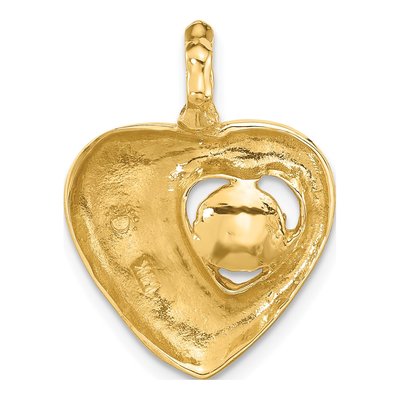 14K Yellow Gold Freshwater Cultured Pearl Heart Pendant – view 3