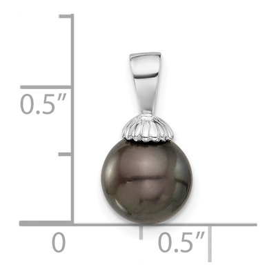 14K White Gold Black Tahitian Cultured Pearl Pendant – view 4