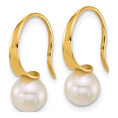 14K Yellow Gold Freshwater Cultured Pearl Threader Earrings – view 2