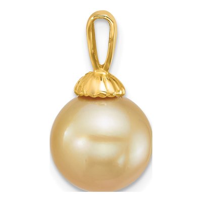 14K Yellow Gold Cultured Pearl Golden Pendant – view 2
