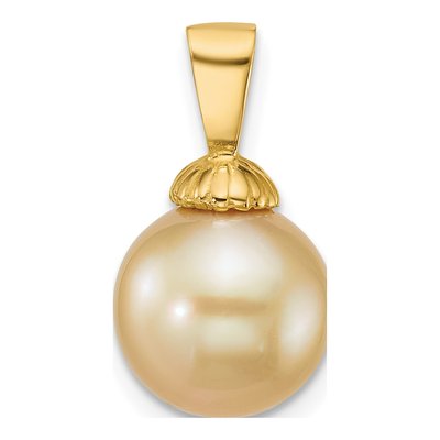 14K Yellow Gold Cultured Pearl Golden Pendant