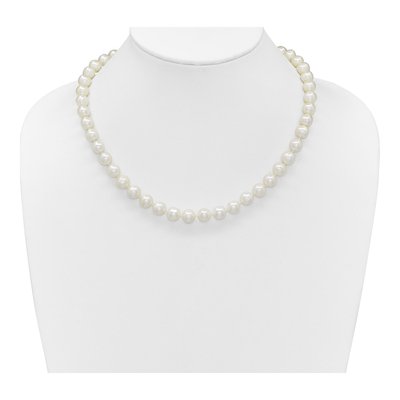 14K Yellow Gold Freshwater Cultured Pearl Near-Round Necklace – view 3