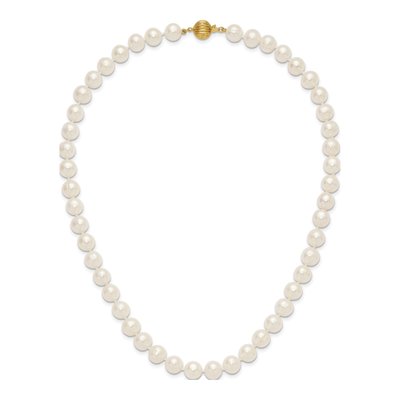 14K Yellow Gold Freshwater Cultured Pearl Near-Round Necklace – view 4