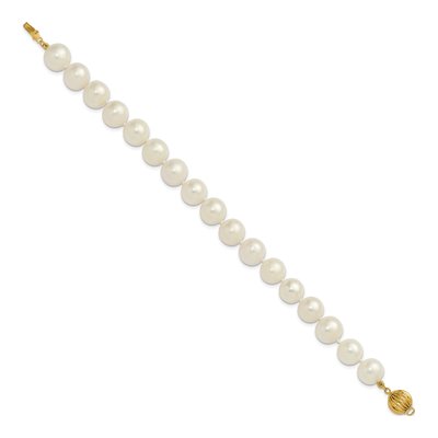 14K Yellow Gold Freshwater Cultured Pearl Near-Round Bracelet – view 2