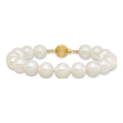 14K Yellow Gold Freshwater Cultured Pearl Near-Round Bracelet – view 3