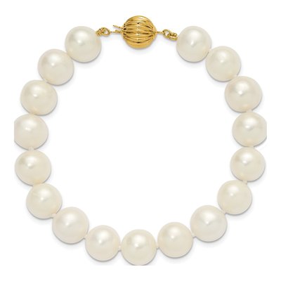 14K Yellow Gold Freshwater Cultured Pearl Near-Round Bracelet – view 4