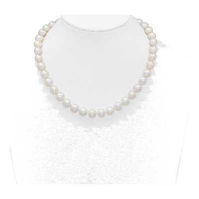 14K Yellow Gold Freshwater Cultured Pearl Near-Round Necklace – view 3