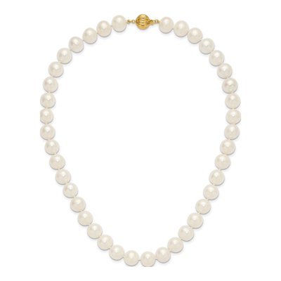 14K Yellow Gold Freshwater Cultured Pearl Near-Round Necklace – view 4