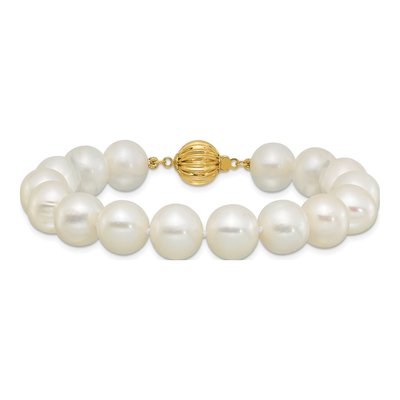 14K Yellow Gold Freshwater Cultured Pearl Near-Round Bracelet – view 3