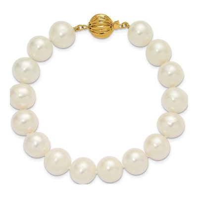 14K Yellow Gold Freshwater Cultured Pearl Near-Round Bracelet – view 4