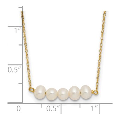 14K Yellow Gold Freshwater Cultured Pearl Bar Necklace – view 5