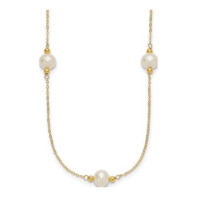 14K Yellow Gold Freshwater Cultured Pearl 5-Station Necklace