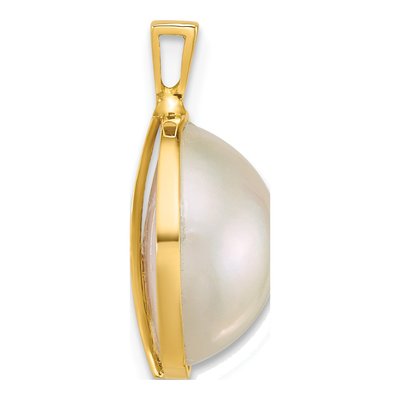 14K Yellow Gold Akoya Cultured Pearl Mabe Pendant – view 2