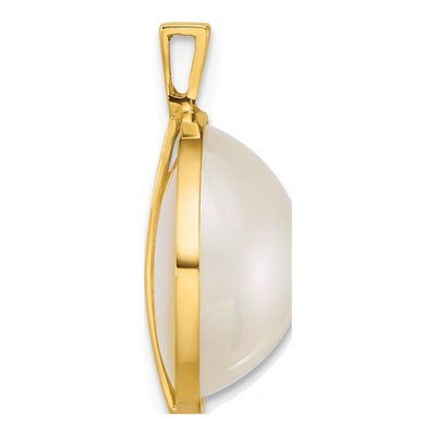 14K Yellow Gold Akoya Cultured Pearl Mabe Pendant – view 2