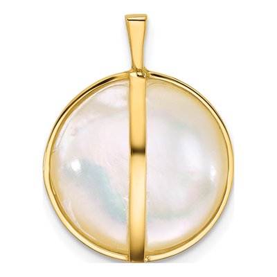 14K Yellow Gold Akoya Cultured Pearl Mabe Pendant – view 3